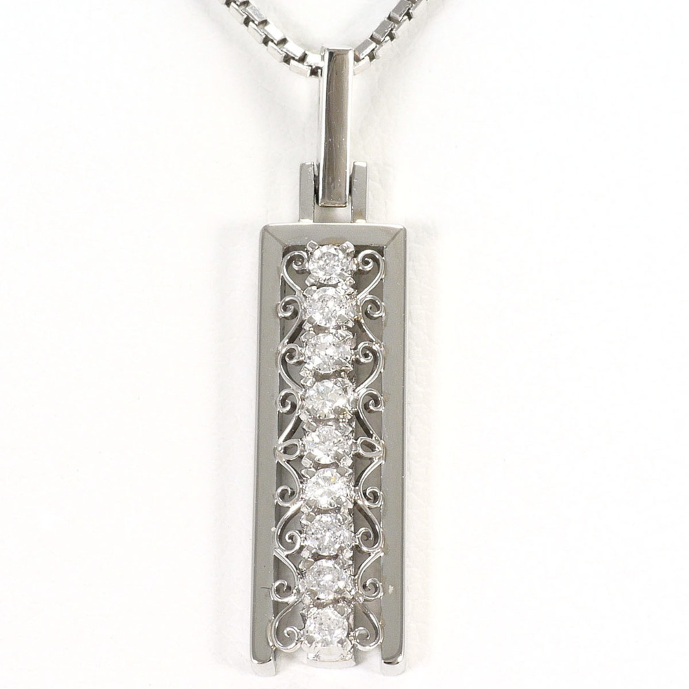 Platinum (Pm900 PT850) Necklace with 0.19ct Diamond, Certificate of Authentic...